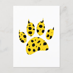 Cheetah Paw Print Briefkaart