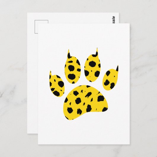 Cheetah Paw Print Briefkaart (Voorkant / Achterkant)