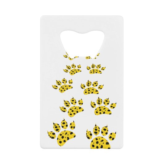 Cheetah Paw Print Creditkaart Flessenopener (Voorkant)