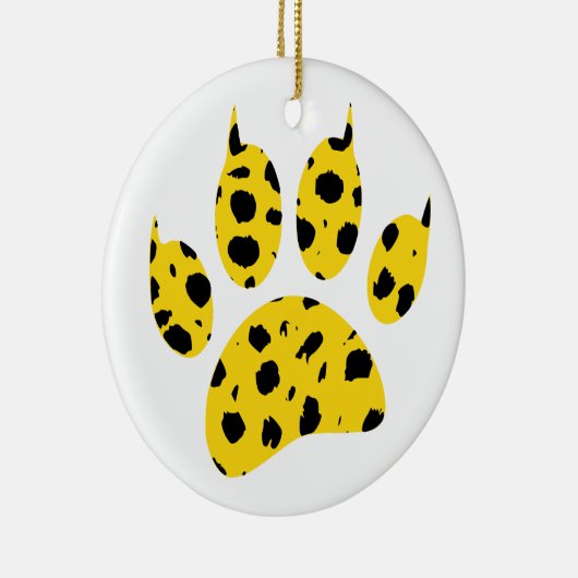 Cheetah Paw Print Keramisch Ornament (Rechts)