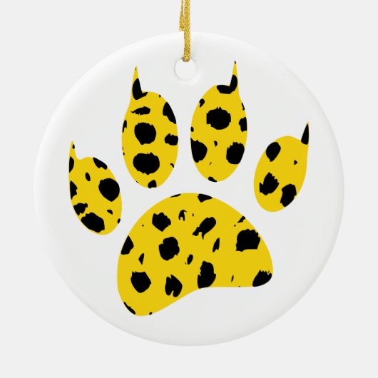 Cheetah Paw Print Keramisch Ornament (Achterkant)
