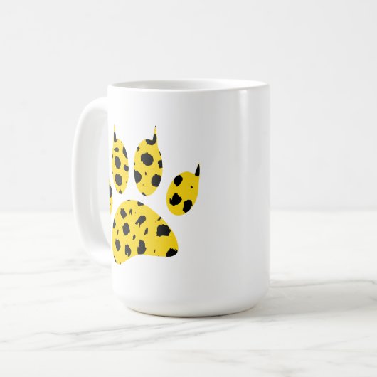Cheetah Paw Print Koffiemok (Voorkant links)