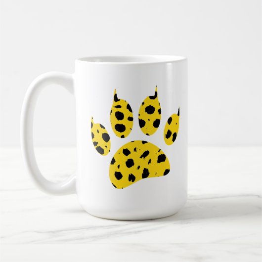 Cheetah Paw Print Koffiemok (Links)