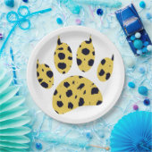 Cheetah Paw Print Papieren Bordje (Feest)