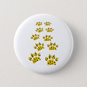 Cheetah Paw Print Ronde Button 5,7 Cm