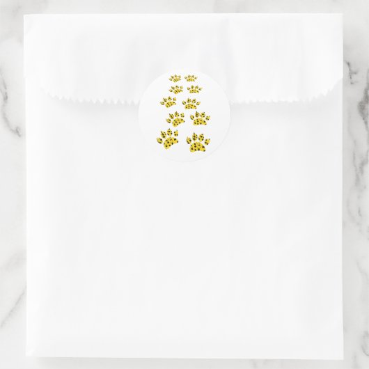 Cheetah Paw Print Ronde Sticker (Tas)