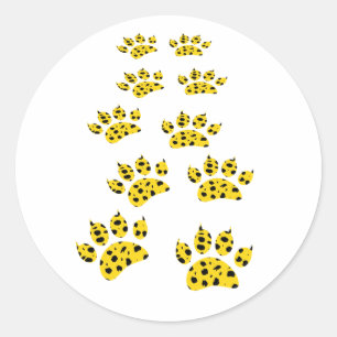 Cheetah Paw Print Ronde Sticker