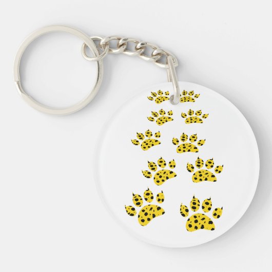 Cheetah Paw Print Sleutelhanger (Voorkant)