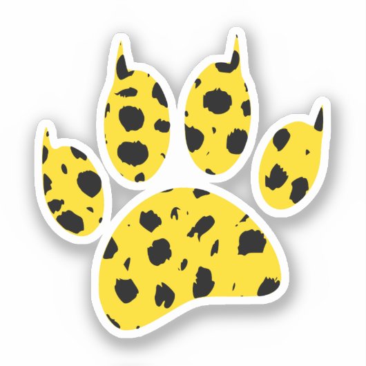 Cheetah Paw Print Sticker (Voorkant)