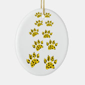 Cheetah Paw Print Throw Ceramic Ornament (Rechts)