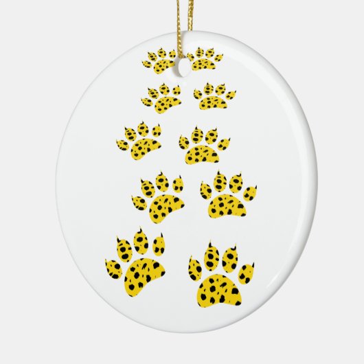 Cheetah Paw Print Throw Ceramic Ornament (Links)