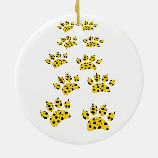 Cheetah Paw Print Throw Ceramic Ornament (Achterkant)
