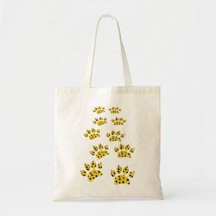 Cheetah Paw Print Tote Bag