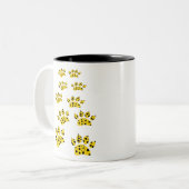 Cheetah Paw Print Tweekleurige Koffiemok (Voorkant links)