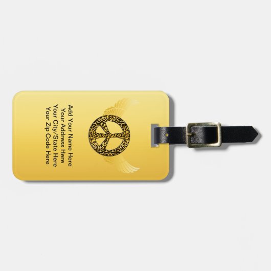 Cheetah Peace Angel Bagagelabel (Voorkant horizontaal)