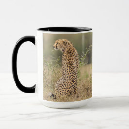 Cheetah personaliseer de naam Black Interior Gift  Mok