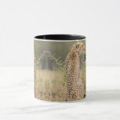 Cheetah personaliseer de naam Black Interior Gift Mok (Midden)