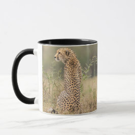 Cheetah personaliseer de naam Black Interior Gift  Mok