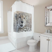 Cheetah Portrait Douchegordijn (In situ)