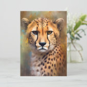 Cheetah Portrait Feestdagenkaart (Staand voorkant)