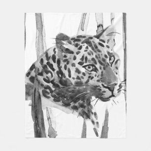 Cheetah Portrait Fleece Deken