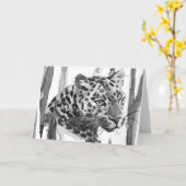 Cheetah Portrait Kaart (Gele Bloem)