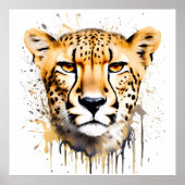 Cheetah Portrait Poster (Voorkant)