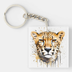 Cheetah Portrait Sleutelhanger