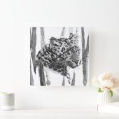 Cheetah Portrait Vierkante Klok (Huis)