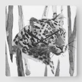 Cheetah Portrait Vierkante Klok (Voorkant)