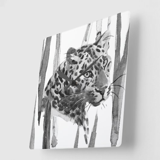 Cheetah Portrait Vierkante Klok (Hoek)