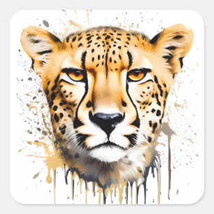 Cheetah Portrait Vierkante Sticker