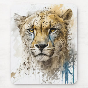 Cheetah Portret Dierenschilderij Wildlife Outdoors Muismat