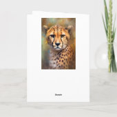 Cheetah Portret Gelukkige Verjaardagsnaam Kaart (Achterkant)