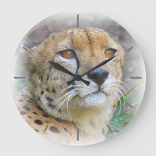 Cheetah portret grote klok
