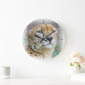 Cheetah portret grote klok (Huis)