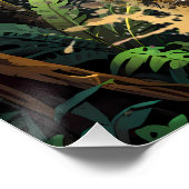 Cheetah Portret met Oerwoud Achtergrond Perfect Poster (Hoek)