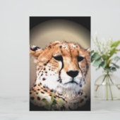Cheetah Portret van Volle Maan: Natuur's Grace Briefpapier (Staand voorkant)