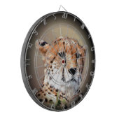 Cheetah Portret van Volle Maan: Natuur's Grace Dartbord (Voorkant Links)