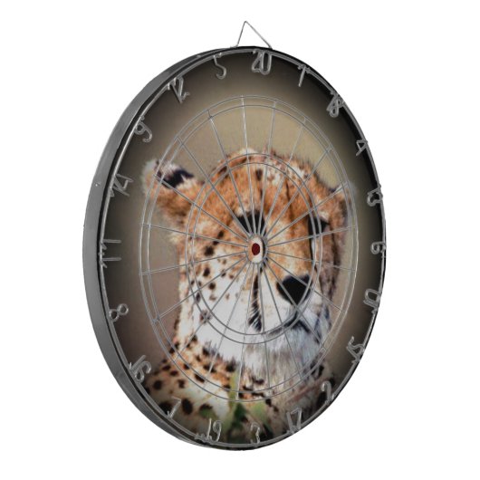 Cheetah Portret van Volle Maan: Natuur's Grace Dartbord (Voorkant Links)