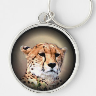 Cheetah Portret van Volle Maan: Natuur's Grace Sleutelhanger