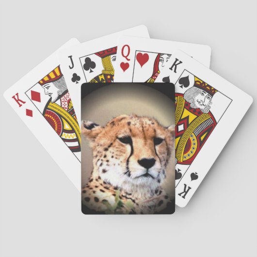Cheetah Portret van Volle Maan: Natuur's Grace Speelkaarten (Achterkant)