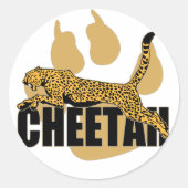 Cheetah Power Ronde Sticker (Voorkant)
