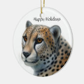 Cheetah Prettige feestdagen Keramisch Ornament (Links)