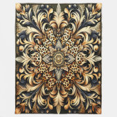 Cheetah Print Acanthus Leaf bloemblaadjes accent Fleece Deken (Voorkant)