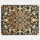 Cheetah Print Acanthus Leaf bloemblaadjes accent Fleece Deken (Voorkant (Horizontaal))
