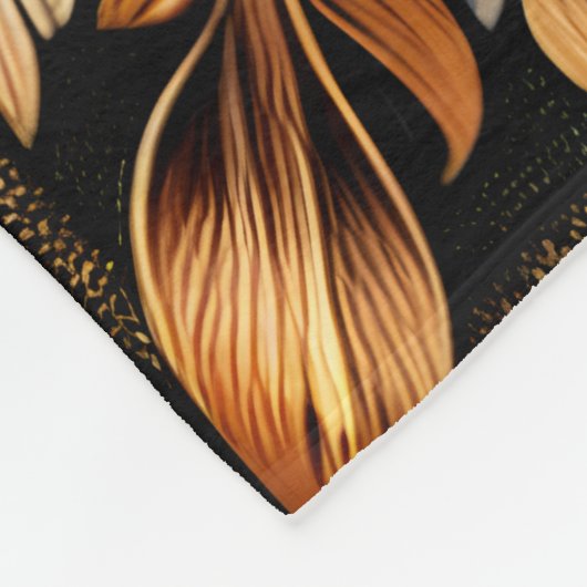 Cheetah Print Acanthus Leaf bloemblaadjes accent Fleece Deken (Hoek)