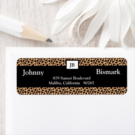 Cheetah Print  adreslabel Etiket (Insitu)