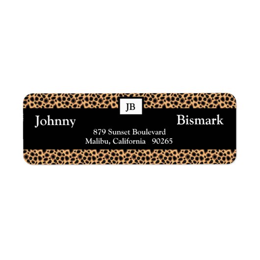 Cheetah Print adreslabel Etiket (Voorkant)