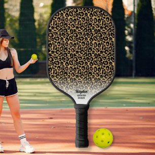 Cheetah Print Animal Pattern Persoonlijke tekst Pickleball Paddle